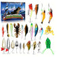 🎣 50% DE RÉDUCTION ! ✨ Ensemble de Leurres de Pêche Réalistes - 24 Leurres Robustes avec Boîte de Rangement, Idéal pour Débutants et Experts 🐟📦