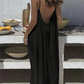 💃 DERNIER JOUR -50% !!✨ Robe Nuisette Femme Couleur Unie, Robe Longue Élégante Sans Manches pour l'Été, Vêtement de Nuit Femme💕