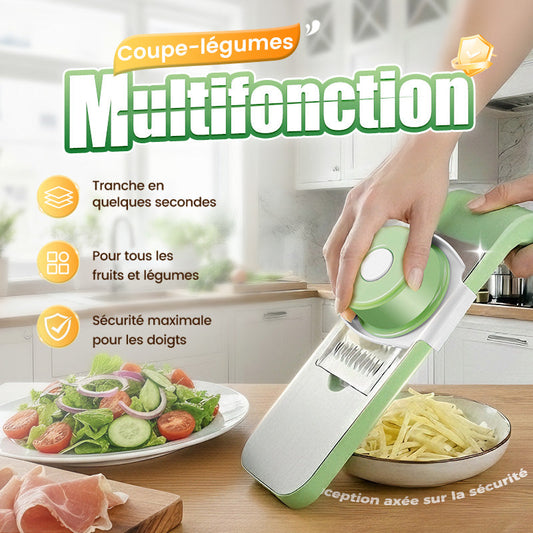 🎁50 % DE RÉDUCTION 🍓 Coupe-légumes multifonctionnel – 5 lames interchangeables, gain de temps & sécurité maximale ✨🥕