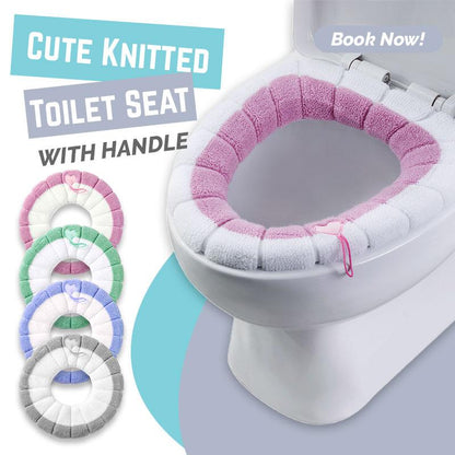 🧶 Offre limitée : -50 % ! ✨ Jolie housse de lunette de WC en maille, douce, chaude et agréable pour la peau 🚽