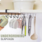 🏠 −50% MAINTENANT !🔥 Crochet Sous-Étagère 6 Crochets – Organisateur de Cuisine gain de Place – Sans Perçage – Support Ustensiles en Acier pour Placard & Garde-Robe 🍴