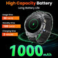 Montre connectée pour homme de style militaire avec batterie de 1 100 mAh, écran AMOLED de 1,7 pouces, lampe torche LED, étanchéité IP68, montre de sport avec fonction téléphone, plus de 110 modes sportifs, suivi de la fréquence cardiaque et du somme