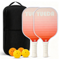 🥎💗 Set pickleball rose dégradé – 2 raquettes fibre de verre + 4 balles + sac portable, approuvé USAPA, léger et prêt pour le jeu en intérieur comme en extérieur 🎒🌸