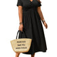 📢📢50% OFF !! ⏰Plus Size V-Neck Ruched Short Sleeve Midi Dress, Casual Summer Flowy A-Line Dress, Women's Fashion Clothing