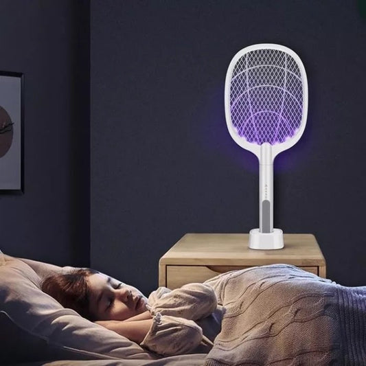 🚫🦟 Raquette Électrique 2-en-1 et Lampe Anti-Moustiques pour la Nuit