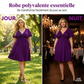 👗PROMO LIMITÉE 50%✨Robe Femme en V à Devant Bouclé – Tissu Fluide Doux, Poches Latérales, Coupe Large, 4 Couleurs, Taille XL-5XL, Parfaite pour Toutes Occasions🌺