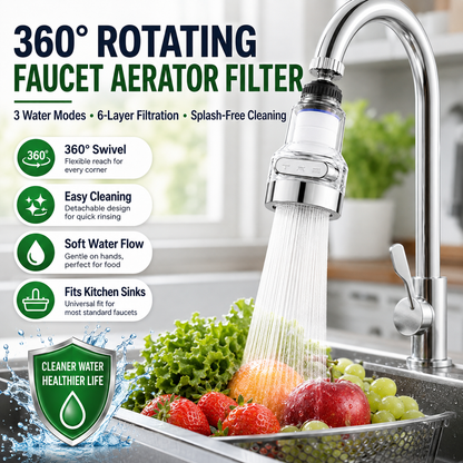 🚰 ÉCONOMISEZ 50% ! 💧 Filtre Robinet 360° – Filtration 6 Couches, 3 Modes de Pulvérisation & Design Anti-Éclaboussures – Eau Plus Pure, Nettoyage Facile ✨