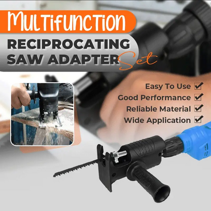 🔧 50% DE RÉDUCTION ! ❄️ Adaptateur Scie Sabre pour Perceuse – Acier – 3 Lames Incluses for Bois & Métal