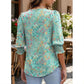 👚 50% DE RÉDUCTION 🔥 Blouse femme manches 3/4 à manchettes froncées – Coupe fluide & décontractée – Parfaite pour le printemps ou l’été – look romantique et intemporel 🌸✨🌿
