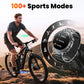 Montre connectée pour homme de style militaire avec batterie de 1 100 mAh, écran AMOLED de 1,7 pouces, lampe torche LED, étanchéité IP68, montre de sport avec fonction téléphone, plus de 110 modes sportifs, suivi de la fréquence cardiaque et du somme