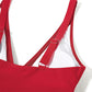 💥 50 % de réduction👙 Maillot de bain une pièce froncé en maille contrastée pour femme🏝️