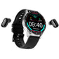⌚ -50% ! 🎧 Montre Connectée 2-en-1 avec Écouteurs TWS Intégrés – Écran HD 1,32″ & IP67 – Appels, Santé, Sports – Argent et Noir 🏃