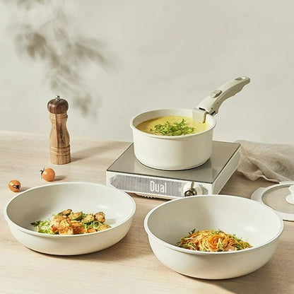 ⏳ Offre spéciale à durée limitée ⏰ Batterie de cuisine antiadhésive avec poignée amovible, compatible avec le four