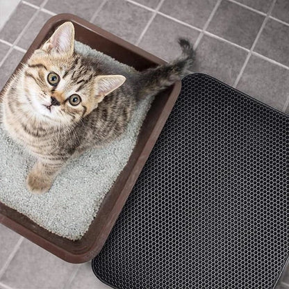 🐱🧽 PROMO LIMITÉE -50% ! Tapis de Litière pour Chat Antidérapant – 2 Tailles, Matériau EVA, Imperméable, Facile à Nettoyer, Couche Anti-Odeurs