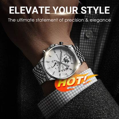 ⌚ 60% DE RÉDUCTION ! ✨ Montre à Quartz pour Homme – Cadran Lumineux, Étanche & Style Classique 🔦
