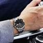 📢 50% de réduction !!! Montre homme lumineuse & étanche – élégance bicolore, affichage jour/date 🎁⌚