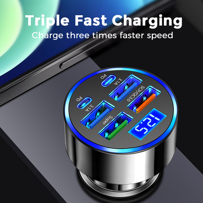 📢 50% DE RÉDUCTION ! ⏰ Chargeur Voiture Rapide 6-en-1 avec Affichage de Tension