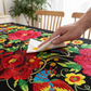 ⏳Spécial à durée limitée⏰Nappe mexicaine à fleurs avec bord festonné🏵️