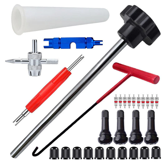 📢PROMO FLASH 50%🔧Kit d'Outils pour Valve de Pneu – Changement Rapide, Compatible Voiture/Moto/BTP, Outils Complets, Portable & Durable🚗