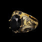 📢📢 -50% !! ⏰ Bague vintage gravée avec pierre noire d’imitation