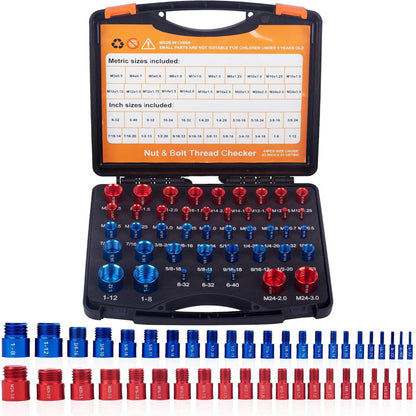🔧 PROMO FLASH : 50% DE RÉDUCTION ! Kit de Vérification du Filetage 2-en-1 – Identification Précise, Métrique & Impérial, Jauges en Acier Trempé for Écrous, Boulons et Trous Filetés ✨🔩