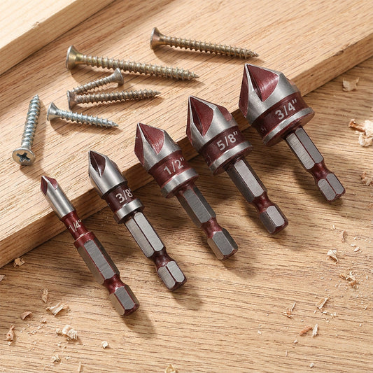 🛠️50% DE RÉDUCTION MAINTENANT ! 🔩 Jeu de forets à fraiser pour le travail du bois (5 ou 3 pièces) – Trous nets et affleurants, durable et rapide ⚙️