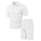 👔 OFFRE LIMITÉE -50% ! ✨ Ensemble 2 Pièces Homme – Imprimé Losange, Haut à Col, Short, Coupe Confortable ✨