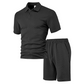 👔 OFFRE LIMITÉE -50% ! ✨ Ensemble 2 Pièces Homme – Imprimé Losange, Haut à Col, Short, Coupe Confortable ✨
