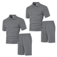 👔 OFFRE LIMITÉE -50% ! ✨ Ensemble 2 Pièces Homme – Imprimé Losange, Haut à Col, Short, Coupe Confortable ✨