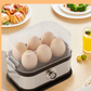 🥚✨ Cuiseur à œufs multifonction avec couvercle transparent – Œufs à la coque, pochés ou omelette, arrêt automatique, design compact, le petit appareil malin des petits-déjeuners réussis 🍳👌