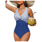 👙 PROMO LIMITÉE -50% ! ✨ Maillot de Bain Une-Pièce Sculptant Femme – Drapé Ventre Plat, Col V Torsadé, Bretelles Larges · 12 Coloris · S–2XL (EU 36–46) 💃 98% Avis Positifs