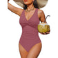 👙 PROMO LIMITÉE -50% ! ✨ Maillot de Bain Une-Pièce Sculptant Femme – Drapé Ventre Plat, Col V Torsadé, Bretelles Larges · 12 Coloris · S–2XL (EU 36–46) 💃 98% Avis Positifs