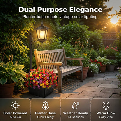 🌞 PROMO LIMITÉE 50% DE RÉDUCTION ! 🪴 Lampe Solaire de Jardin à Base Jardinière – Éclairage Autonome & Déco Élégante 🌙