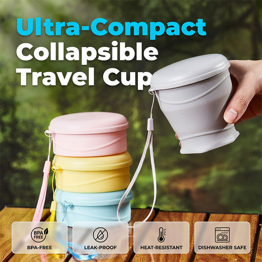 ⏳ Offre limitée : -50 % ⏰Gobelet de voyage pliable en silicone avec couvercle