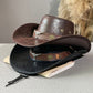 🤠 50% DE RÉDUCTION ! ✨ Chapeau de Cowboy Vintage – PU – Large Bord & Lanière Réglable for Plein Air
