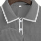 👔 Chemise Casual Manches Courtes Été – Tricot Premium, Liseré Contrastant, Respirante 🌴