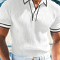 👔 Chemise Casual Manches Courtes Été – Tricot Premium, Liseré Contrastant, Respirante 🌴