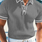 👔 Chemise Casual Manches Courtes Été – Tricot Premium, Liseré Contrastant, Respirante 🌴