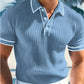 👔 Chemise Casual Manches Courtes Été – Tricot Premium, Liseré Contrastant, Respirante 🌴