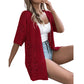 🔥🎁Nouveau 50% OFF🔥🔥Cardigan en maille ajourée à manches courtes pour femme💦 | Style Bohème & Fraîcheur Été 🌸