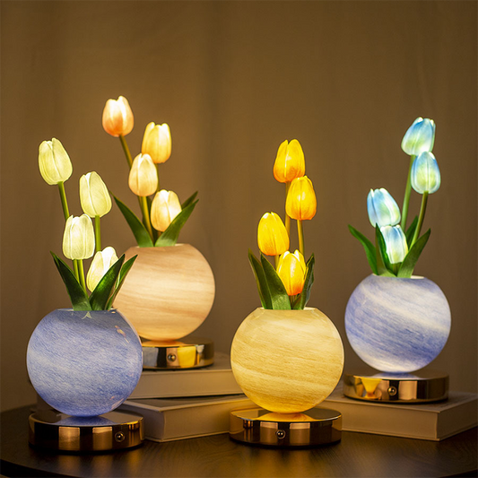 🌷💡 Veilleuse Bouquet de Tulipes – -50% ! Lueur douce, fleurs réalistes, USB – Parfaite pour chambre & nursery 🔥✨