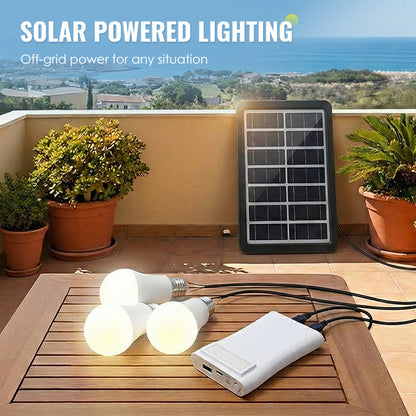 🔥DERNIER JOUR – 50 % DE RÉDUCTION⚡ Système d'éclairage solaire multifonction💡 3 niveaux de luminosité · 3 lampes LED (câble de 2,8 mètres), 🌧️ Fonctionne même par temps nuageux