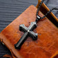 ✝️ PROMO LIMITÉE 50% DE RÉDUCTION ! ✨ Collier Croix du Notre Père pour Homme – Acier Titane, Gravure Complète & Design Superposé 🔥