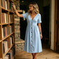 👗 50% DE RÉDUCTION ☀️ Robe d’été col V & boutons – Taille empire, poches latérales & tissu respirant – 4 coloris, tailles S-3XL – idéale pour le quotidien ou les rendez-vous ✨🌸