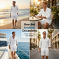 👔 -50% ! ☀️ Ensemble Chemise Lin & Short Homme – Décontracté, Respirant & Polyvalent – Parfait pour l'Été & les Vacances 🩳