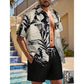 🏝️👔 PROMO FLASH 50% ! Set Vacances Homme – Chemise & Short Imprimé Tropical, Léger & Respirant – Look Plage & Détente ☀️