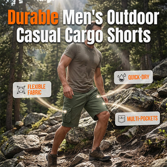 🩳 OFFRE LIMITÉE -50% ! 💥 Short Cargo Casual Homme Outdoor – Multi-Poches, Coton Durable, Coupe Décontractée ✨