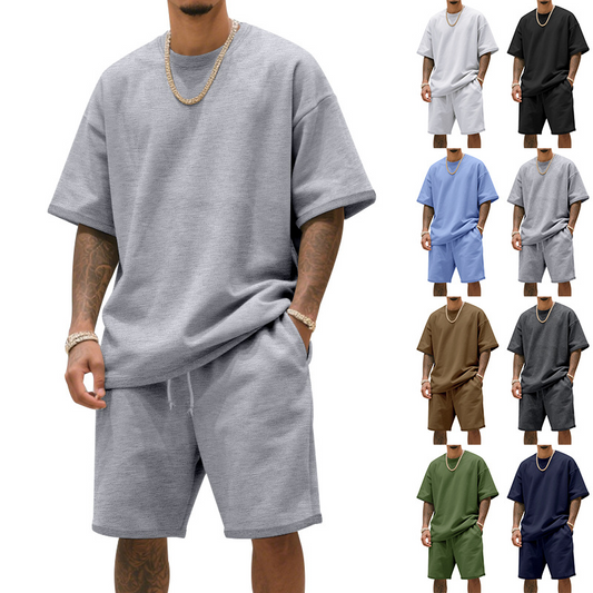 📢📢50 % DE RÉDUCTION⏰Ensemble décontracté pour homme composé d'un t-shirt et d'un short