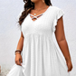 👗 50% DE RÉDUCTION ✨ Robe col V à volants – Élégante, cintrée & polyvalente – Parfaite pour le bureau, les brunchs ou les rendez-vous – chic et féminine 🌸💃🌿