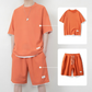 🌬️ Ensemble T-shirt & Short Homme Texturé Gaufre – Respirant, Coupe Ample & Style Décontracté